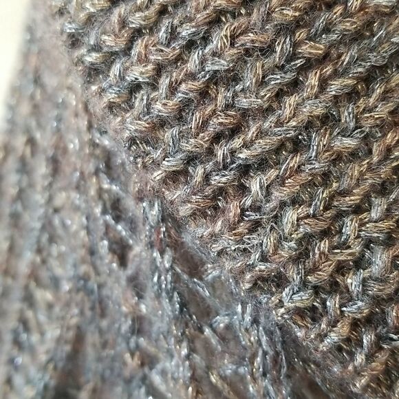 Chico's Wool Blend Cowl Neck Metallic Accent Lightweight Sweater - Picture 2 of 9